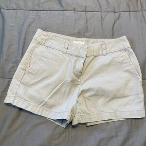 LOFT Light Gray Women's Tailored Cotton Bermuda Shorts
